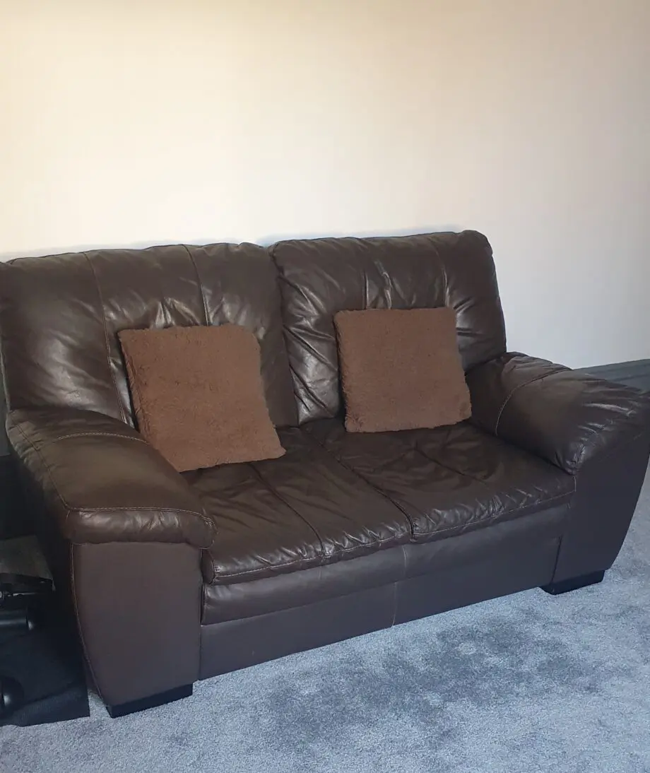 DFS 2 seater leather sofa