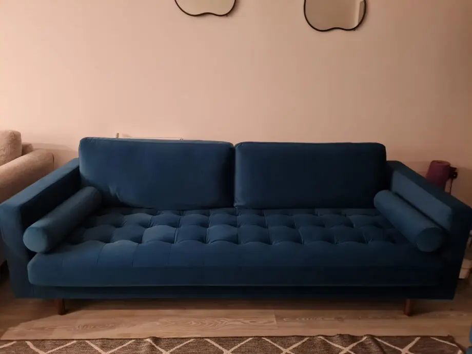 Brand New Henrietta Large 3-Seater Sofa, Teal Velvet