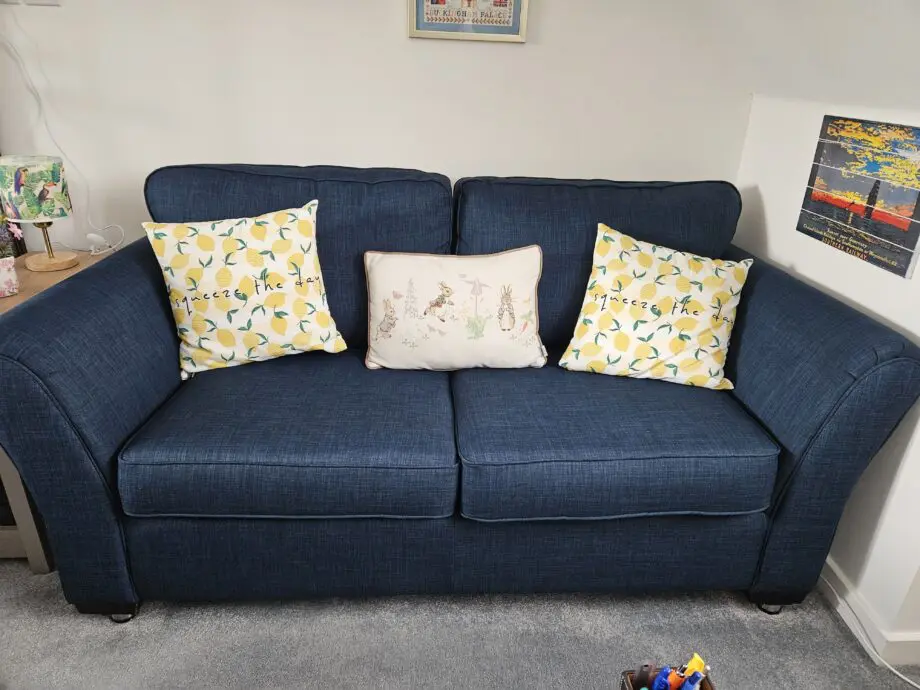 Navy blue sofa bed, barely used