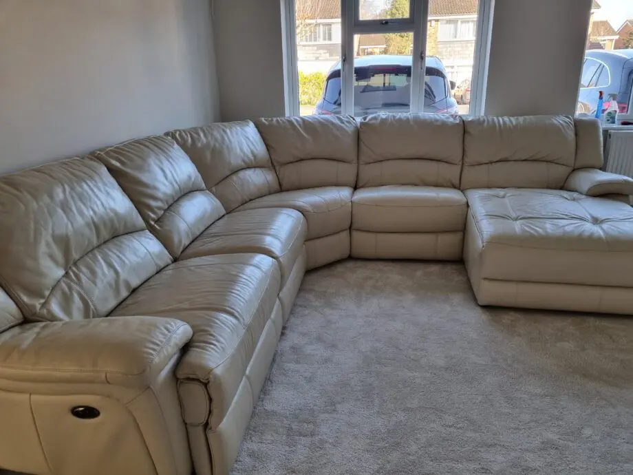 World of Leather Link Leather Corner Chaise Power Sofa