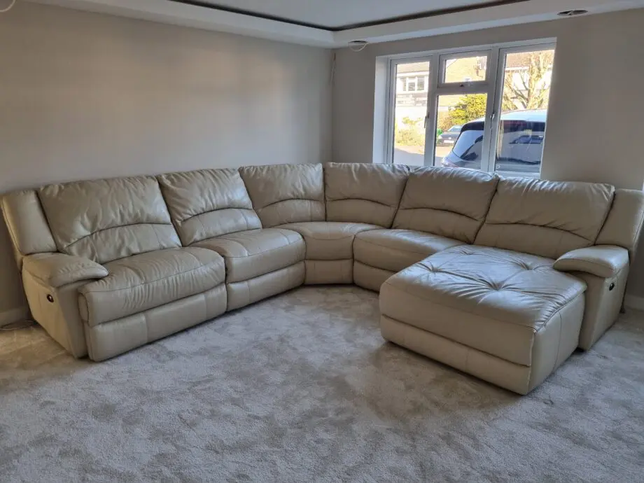 World of Leather Link Leather Corner Chaise Power Sofa