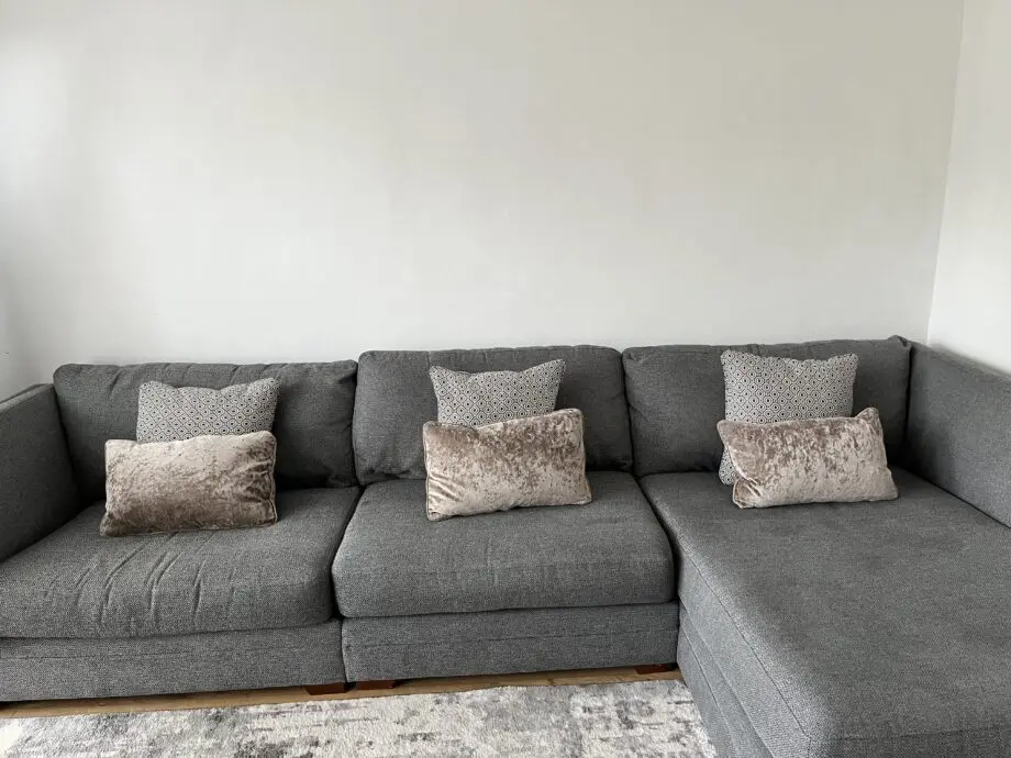 DFS grey and mink corner sofa combination RRP £2499