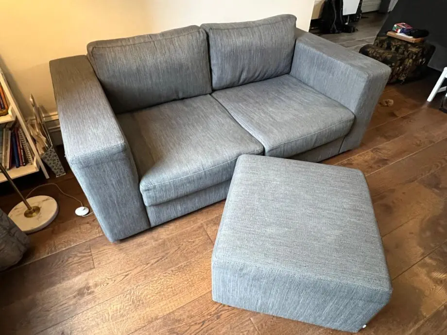 BoConcept Celano Sofa Dark Grey & Boxy Footstool