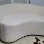 Brand New White Teddy Scandinavian Curved Sofa