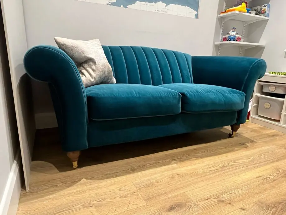 Swoon Kingfisher Velvet Two Seater Sofa