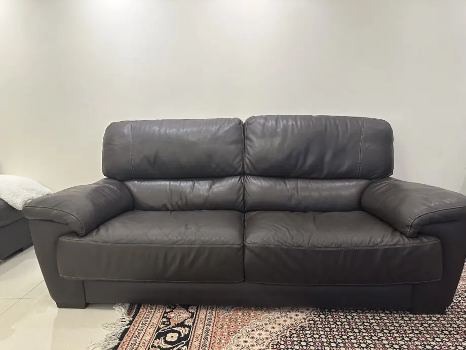 4pcs DFS Chocolate Brown Leather Sofa Set