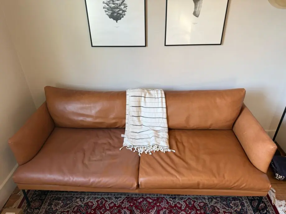 Heal’s leather sofa