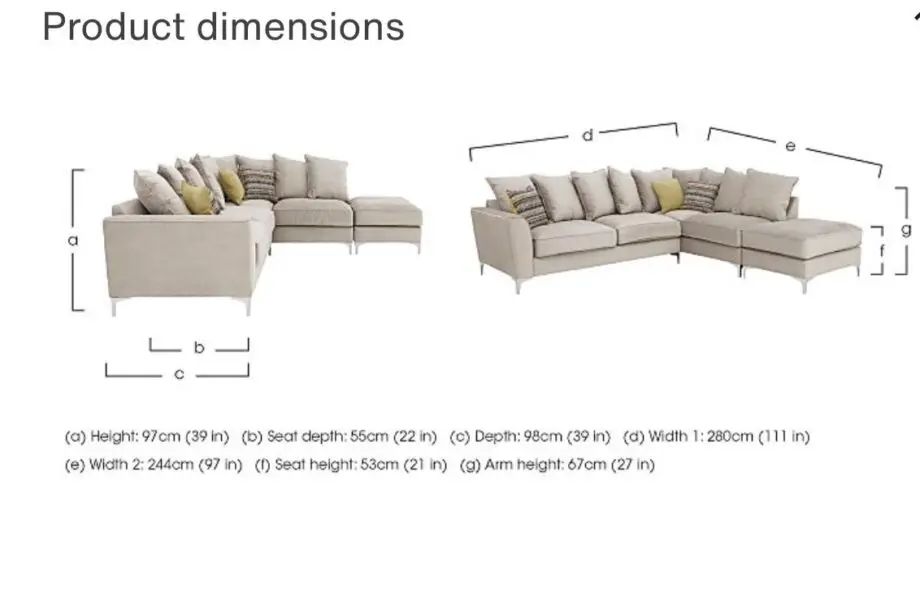 Furniture Village Legend Corner sofa.