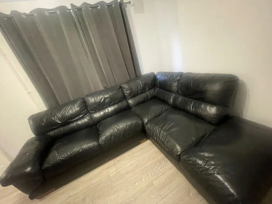 L shape leather sofa coach