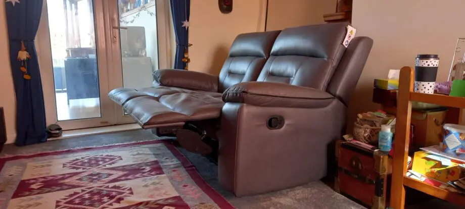 Dfs 2 seater, grey manual recliner