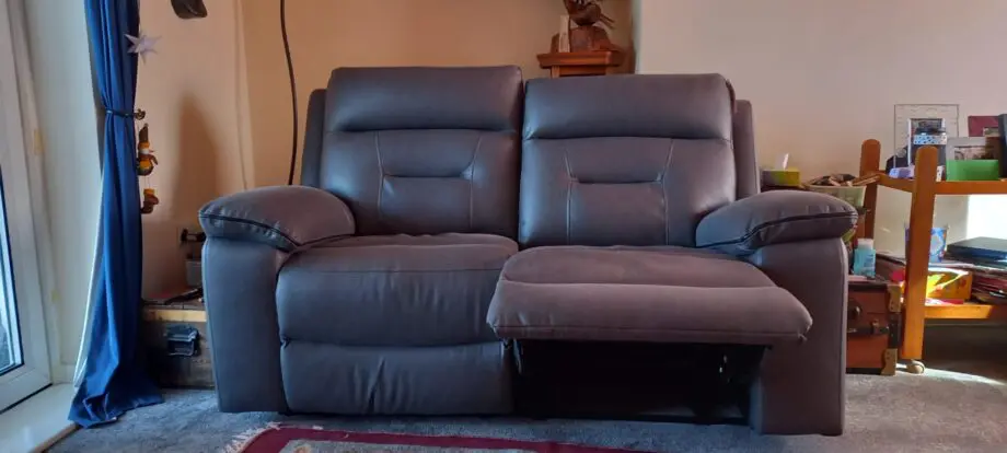 Dfs 2 seater, grey manual recliner