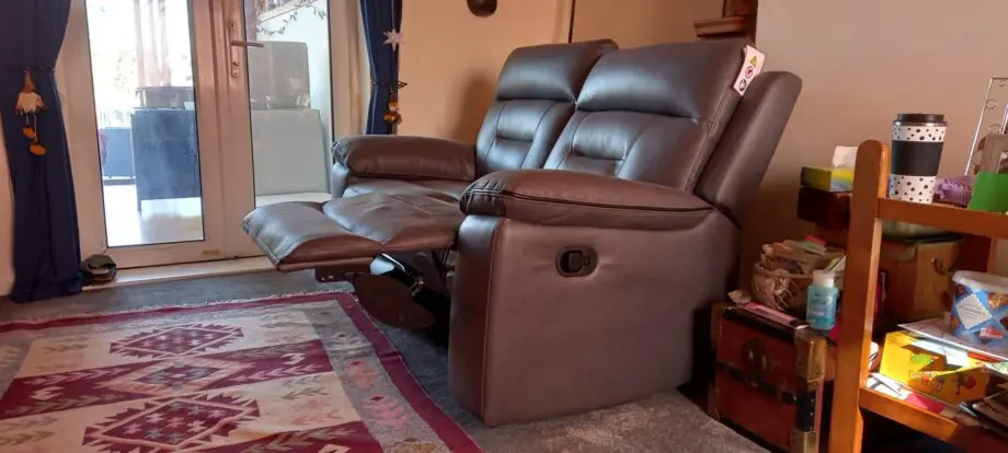 Dfs 2 seater, grey manual recliner