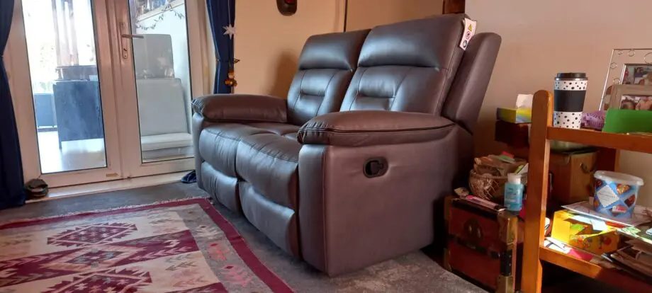 Dfs 2 seater, grey manual recliner