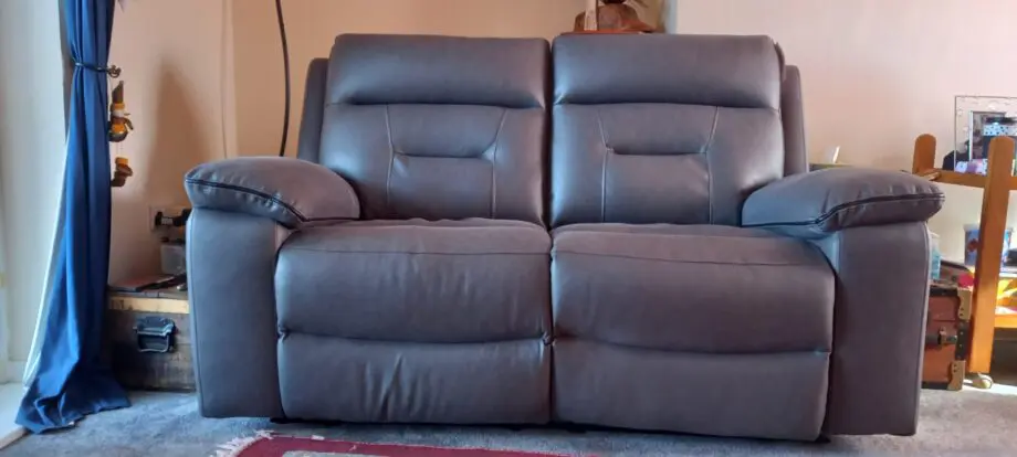 Dfs 2 seater, grey manual recliner