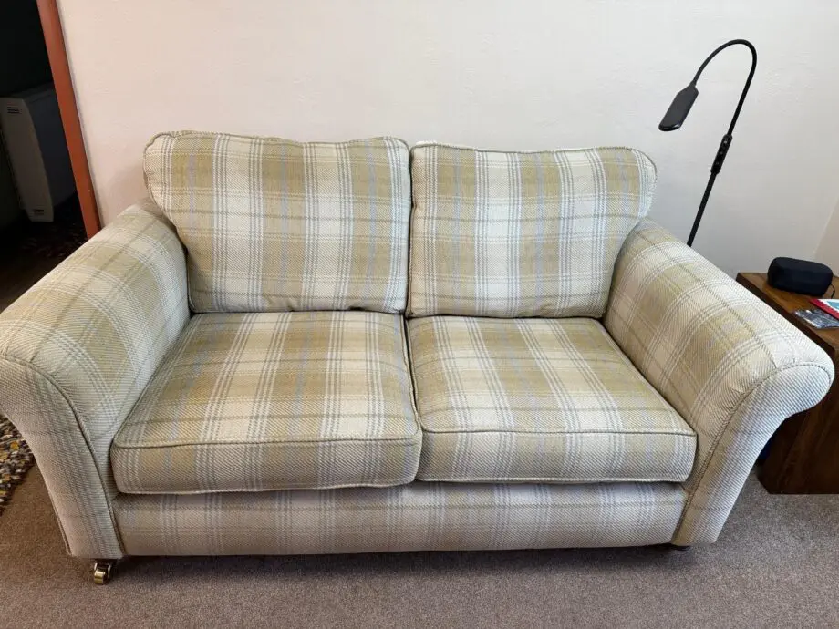 UK made ex DFS sofa, chair with ottoman