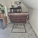 Mid Century Vintage Oviedo Leather Chaise Vintage Cigar Leather