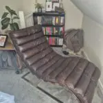 Mid Century Vintage Oviedo Leather Chaise Vintage Cigar Leather