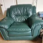 Dark green leather 3 piece suite from Gardener Haskins