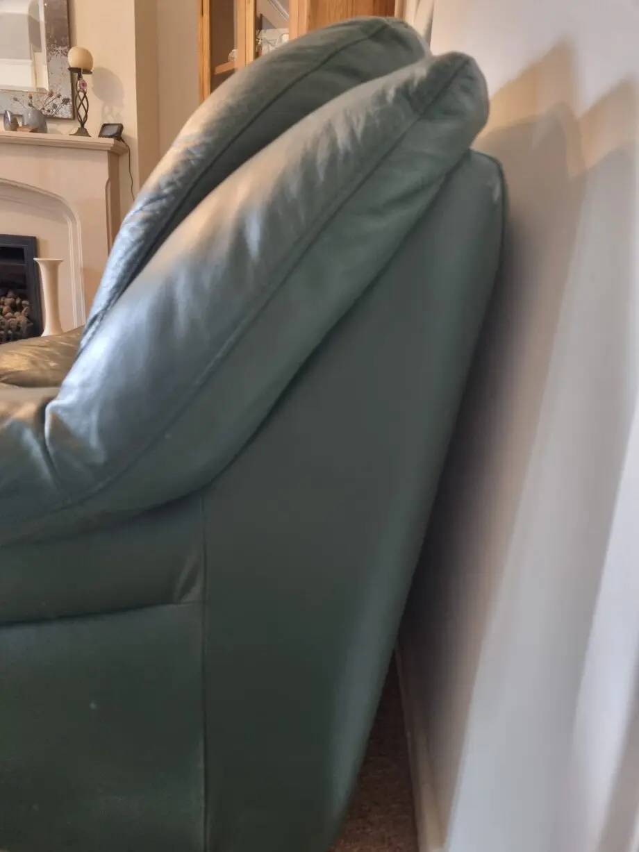 Dark green leather 3 piece suite from Gardener Haskins