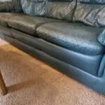 Dark green leather 3 piece suite from Gardener Haskins