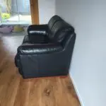 DFS Black Leather 2 Seater Sofa