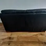 DFS Black Leather 2 Seater Sofa
