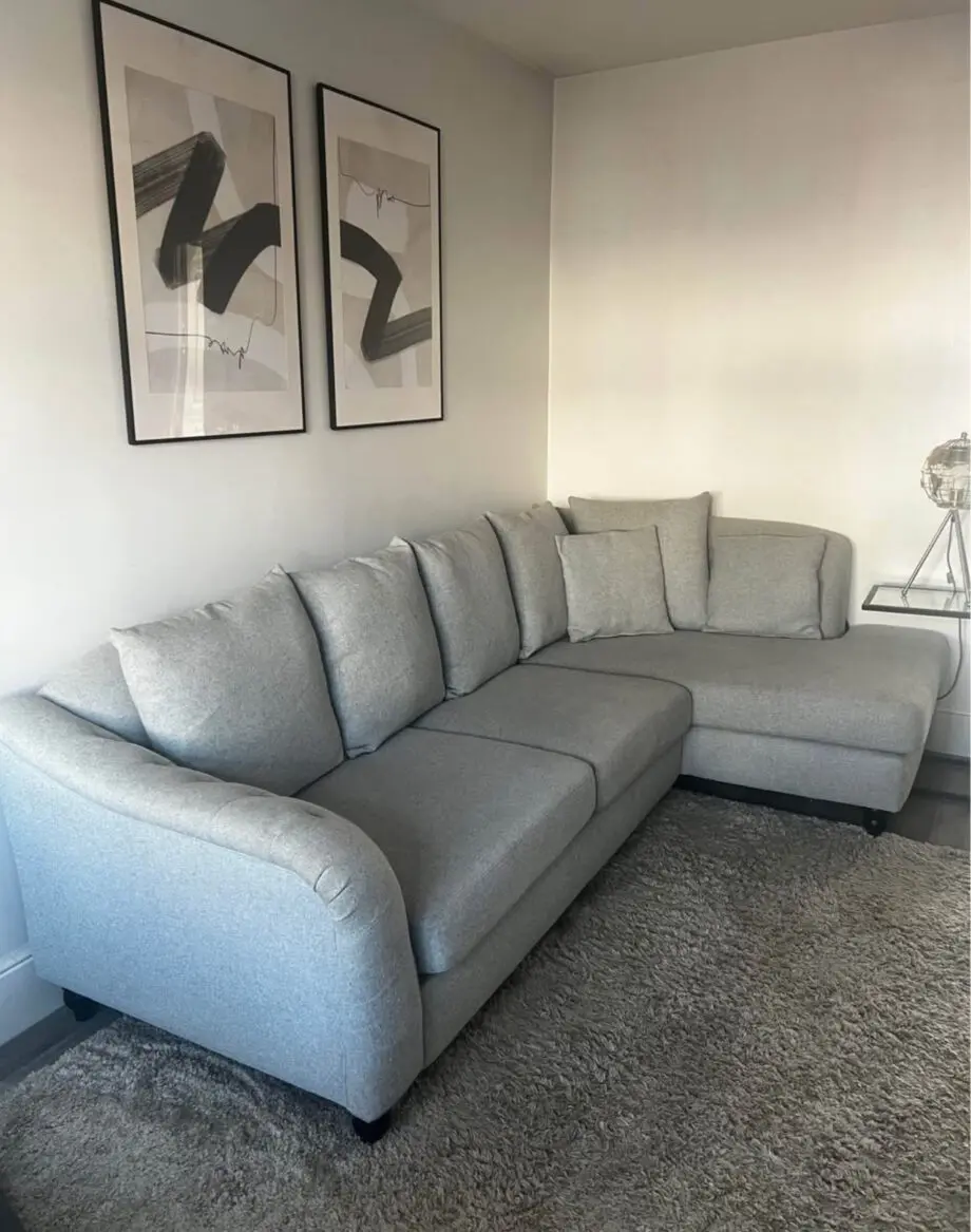 Grey corner sofa & arm chair set