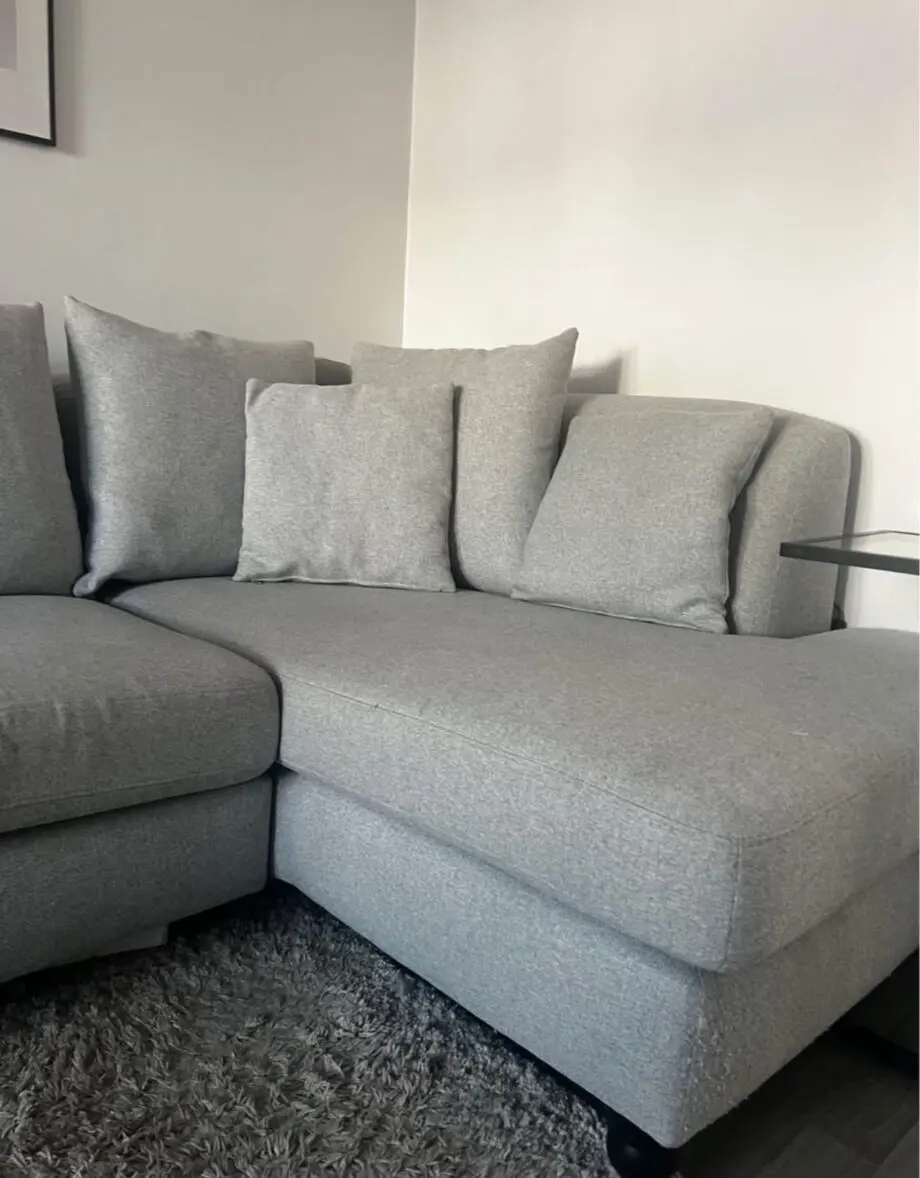 Grey corner sofa & arm chair set
