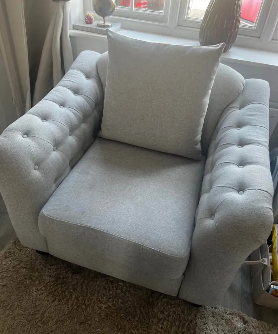 Grey corner sofa & arm chair set