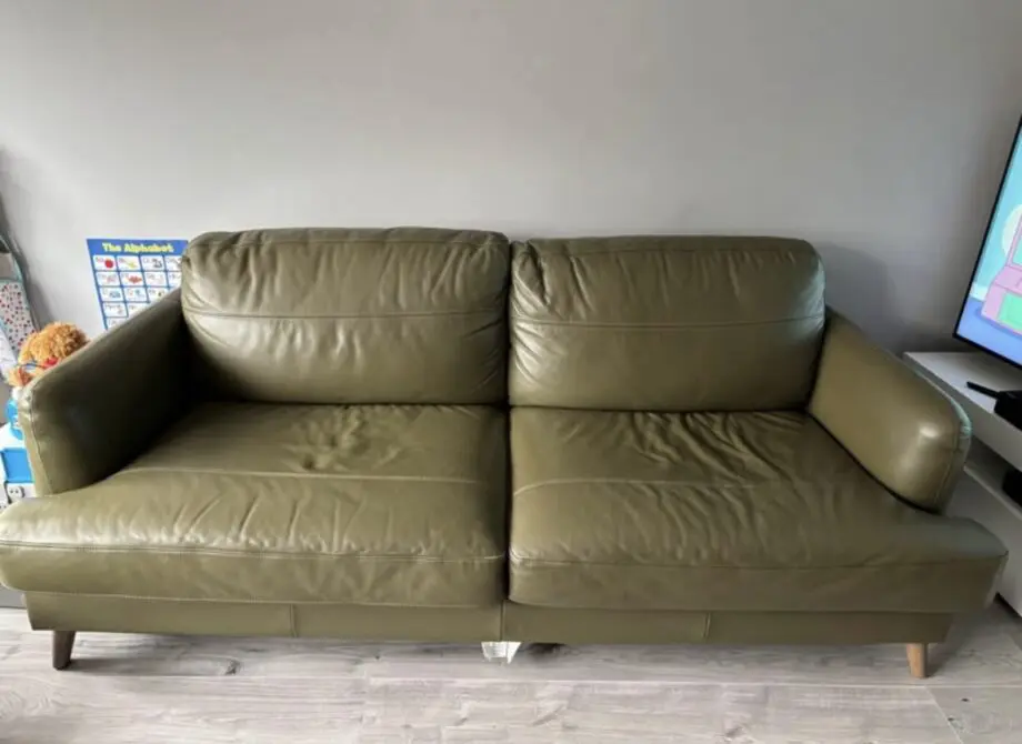 Fab sofa- two green 2 seater sofas