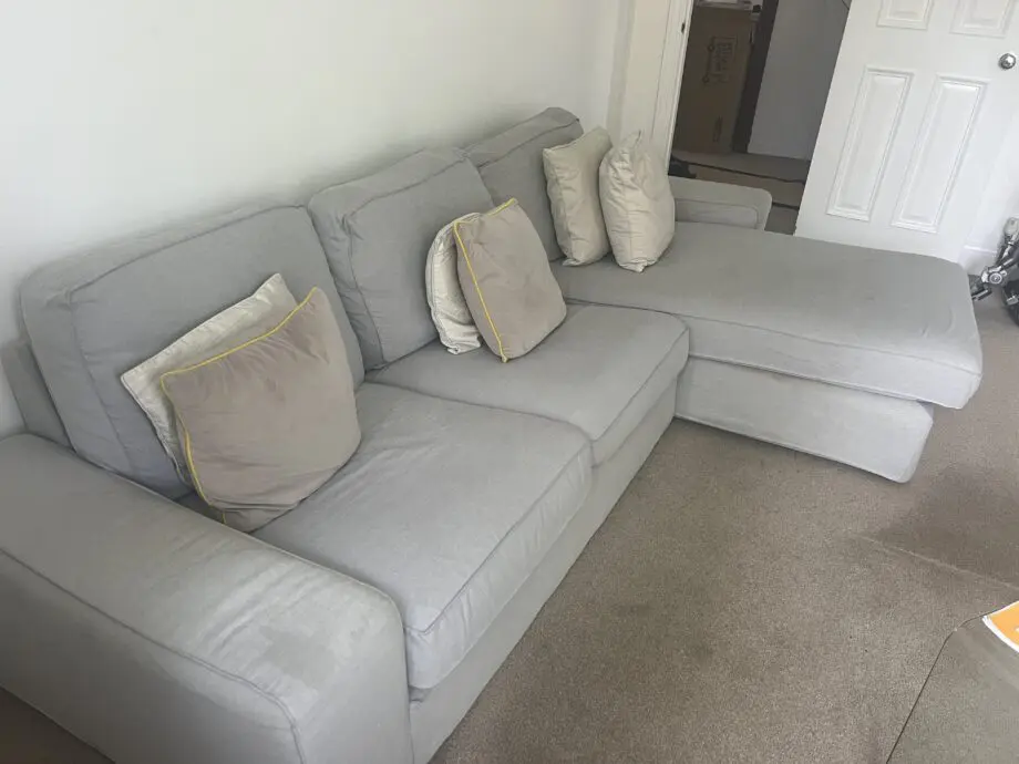 IKEA Grey 3 Seater Sofa with detachable Chaise Longue