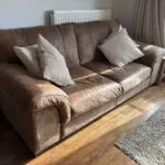 Real Leather, Brown Deep Seat Sofa