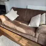 Real Leather, Brown Deep Seat Sofa