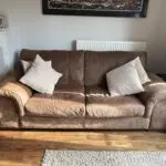 Real Leather, Brown Deep Seat Sofa
