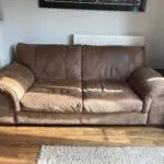 Real Leather, Brown Deep Seat Sofa