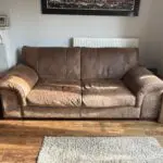 Real Leather, Brown Deep Seat Sofa