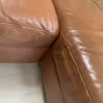 All leather 3seat sofa with chaise and swivel chair + footstool/ storage