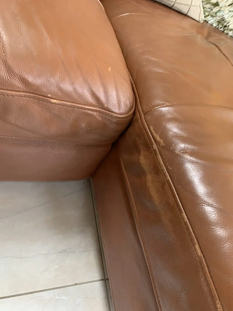 All leather 3seat sofa with chaise and swivel chair + footstool/ storage
