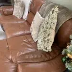 All leather 3seat sofa with chaise and swivel chair + footstool/ storage