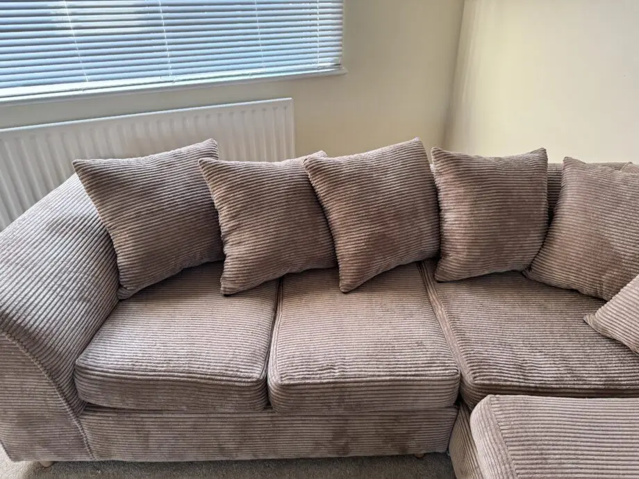 Brown corduroy corner sofa