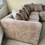 Brown corduroy corner sofa