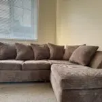 Brown corduroy corner sofa