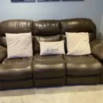Brown leather 3&2 seater reclining sofas