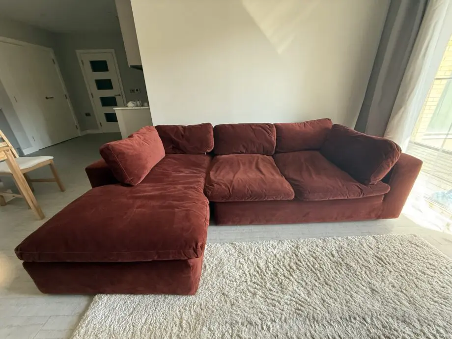 Made.com Amber Velvet, Samona Right Hand Facing Chaise End Sofa
