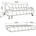 3 seater black faux leather click clack sofa bed