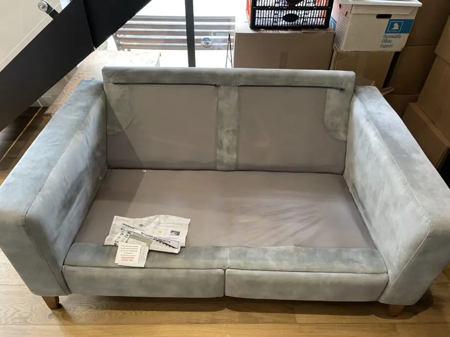 Grey/Blue 2-Seater Sofa