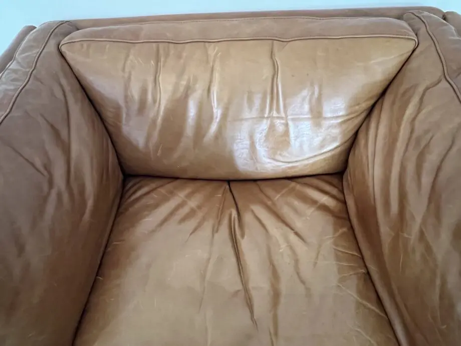John Lewis Halo Groucho 3 seater medium sofa and armchair in riders nut leather