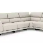 Dfs cream leather corner sofa with electric foot raises