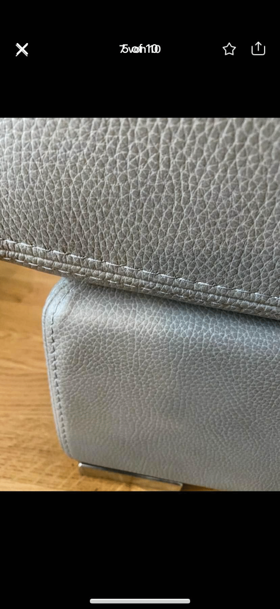 Grey leather sofa in great condition