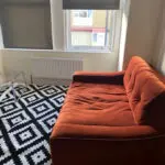Alexander & James Ginger Rust Fabric Snuggler Sofa 2 Seater Velvet